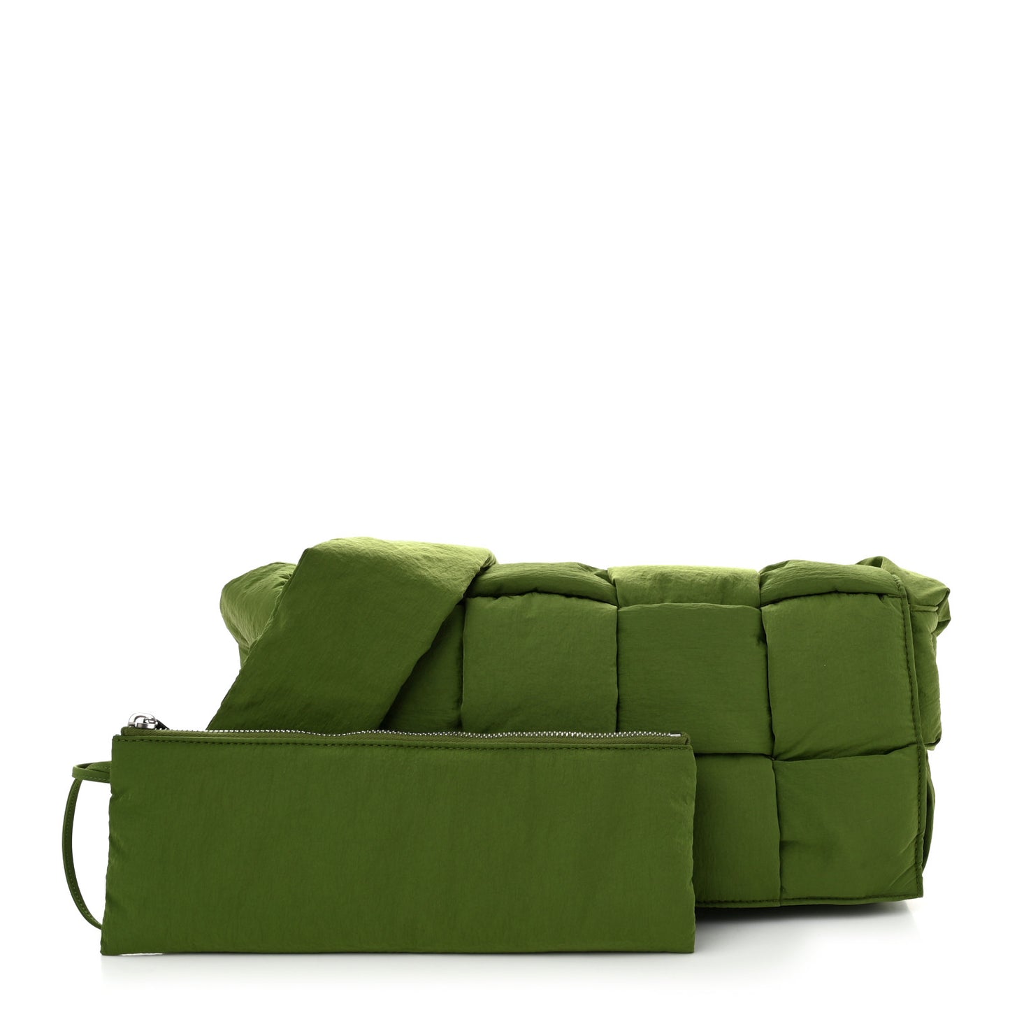 Nylon Intrecciato Padded Tech Cassette Bag Avocado