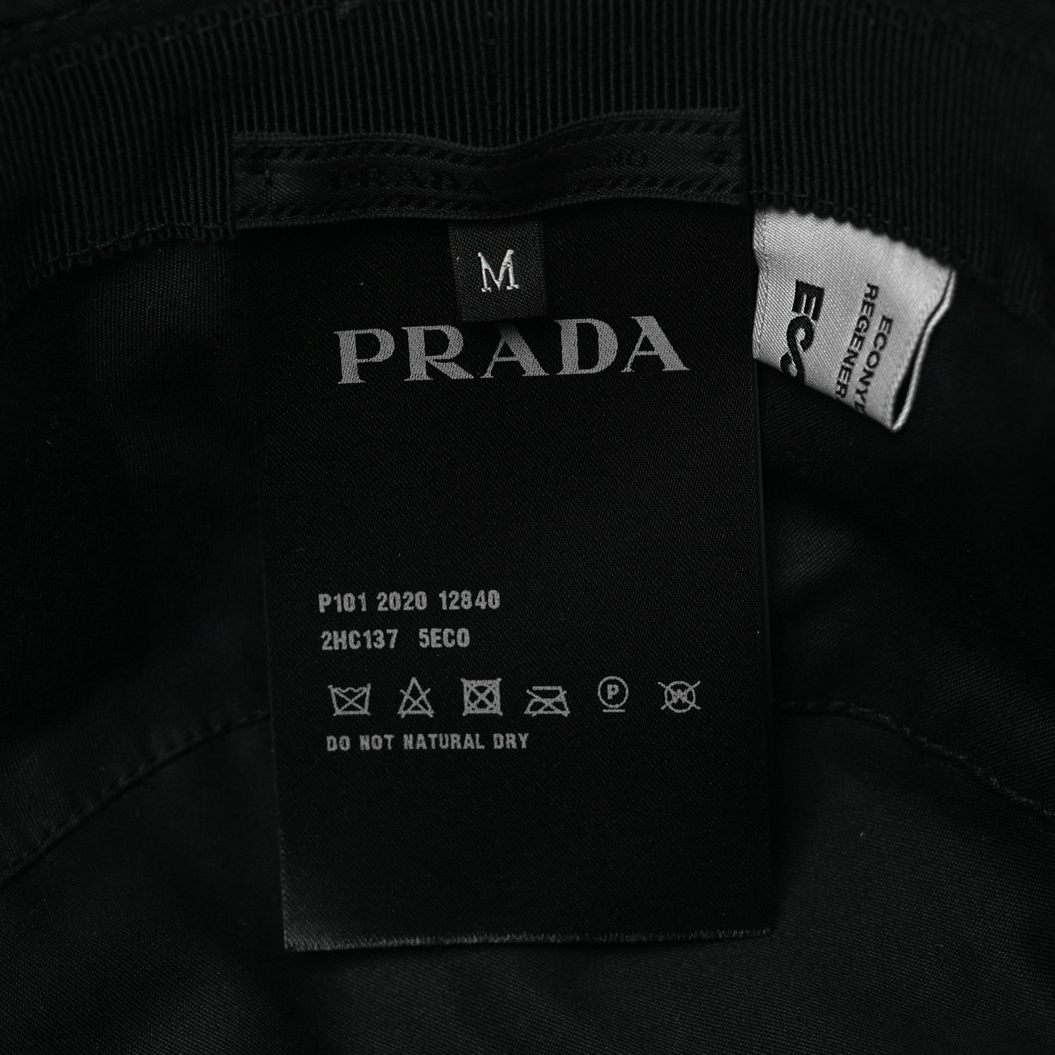 Prada Re-Nylon Rubber Logo Mens Bucket Hat M Black 8 of 10