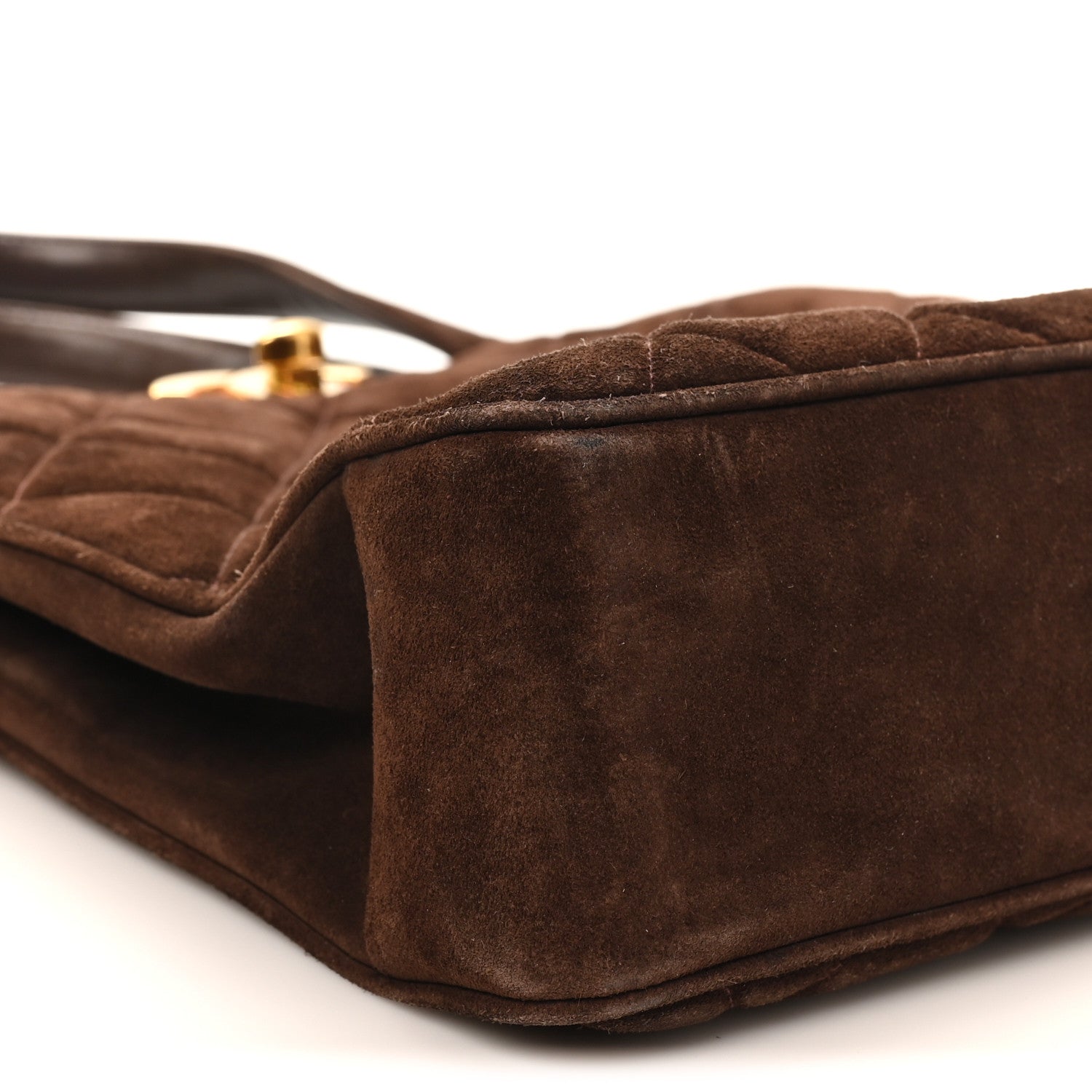 Chanel Suede Quilted Tote Brown 10 of 10
