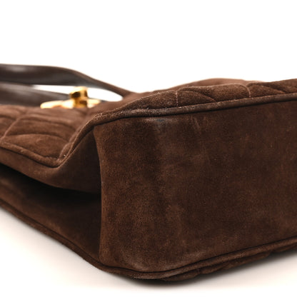 Chanel Suede Quilted Tote Brown 10 of 10