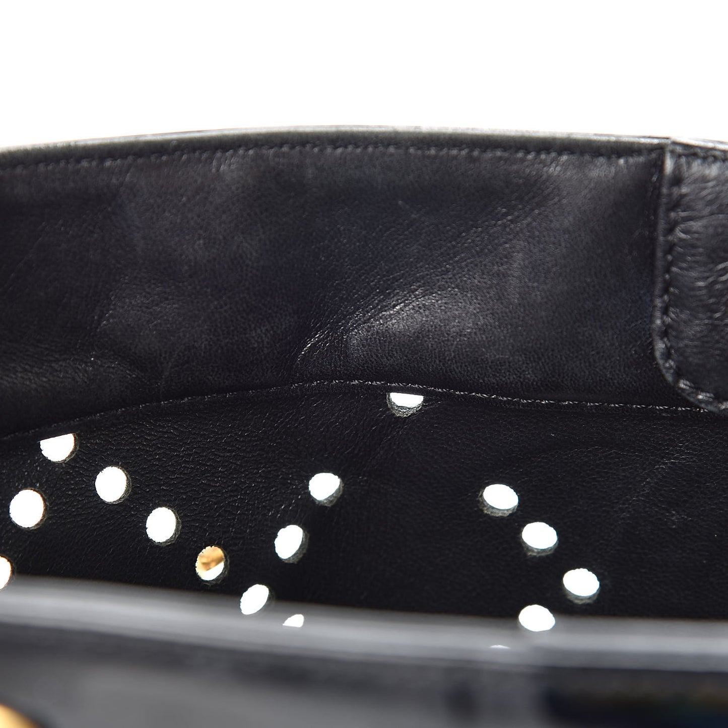 Patent Perforated CC Shopping Tote Black