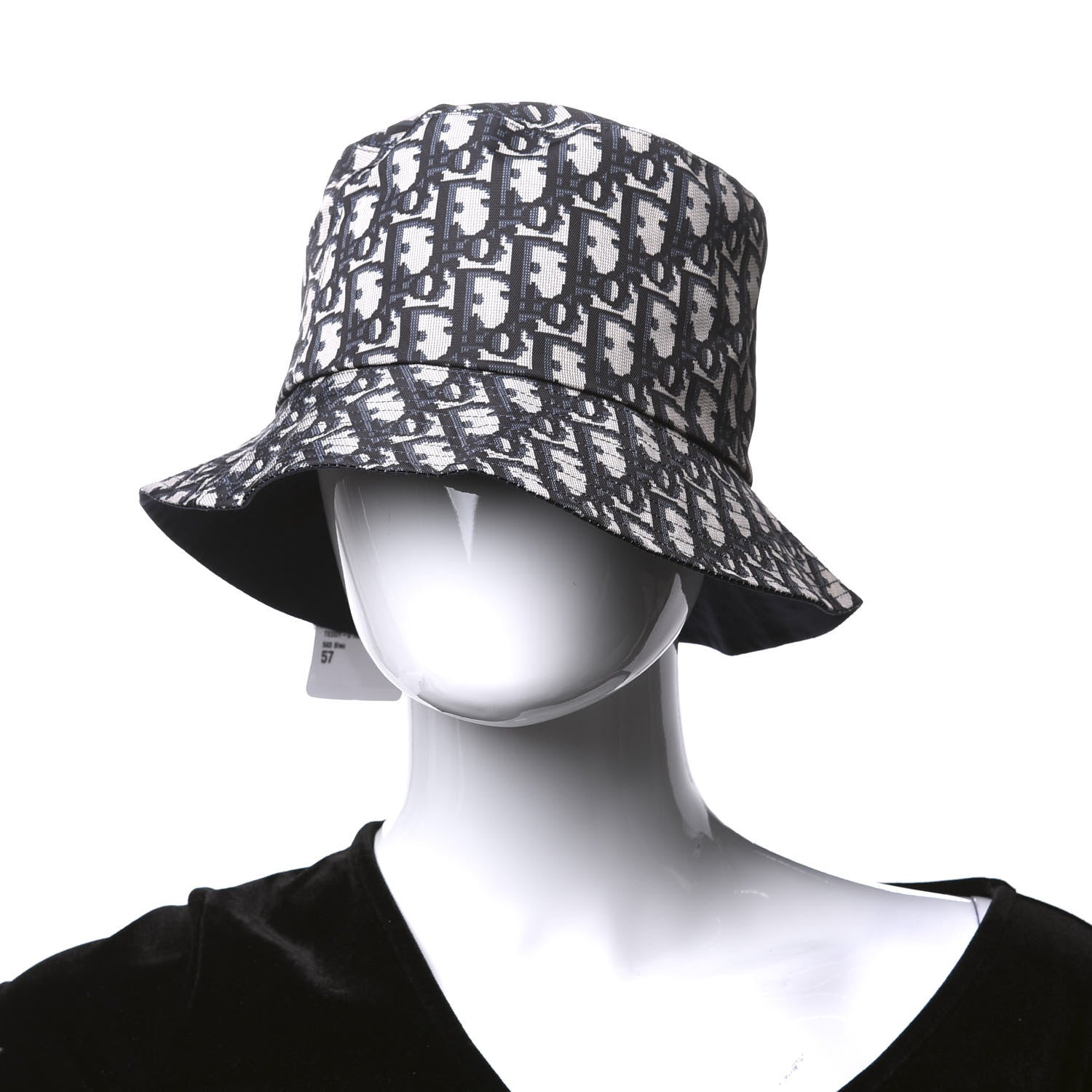 Christian Dior Oblique Reversible Teddy-D Brim Bucket Hat 57 Blue 4 of 14