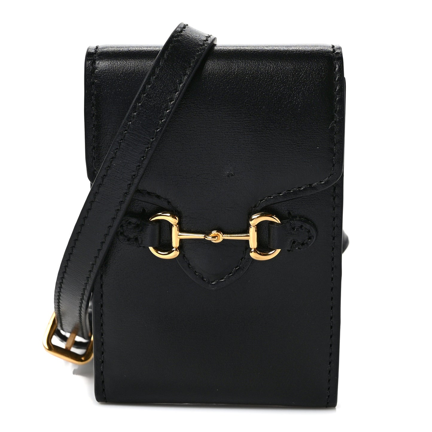 Boarded Plutone Calfskin Mini Horsebit 1955 Crossbody Bag Black