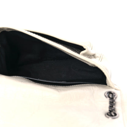 Saint Laurent Crinkled Calfskin Matelasse Monogram Baby Niki Chain Satchel White 5 of 15