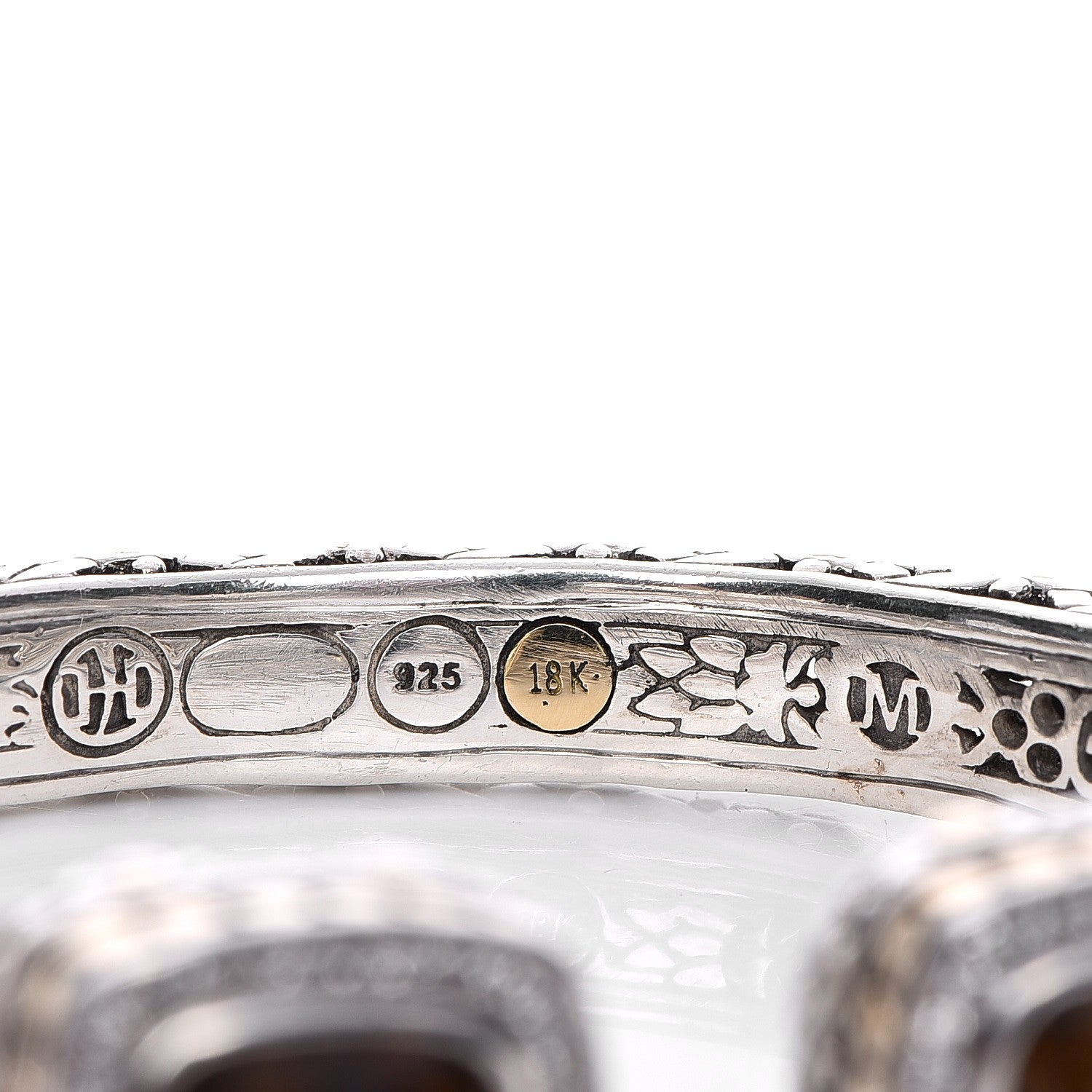 John Hardy Sterling Silver 18K Yellow Gold Diamond Smoky Quartz Jaisalmer Cuff Bracelet 4 of 9