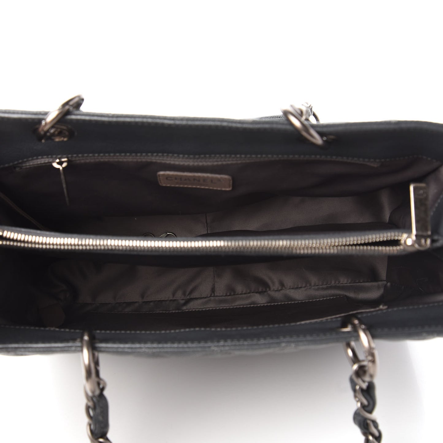 Caviar Quilted Grand Shopping Tote GST Dark Grey