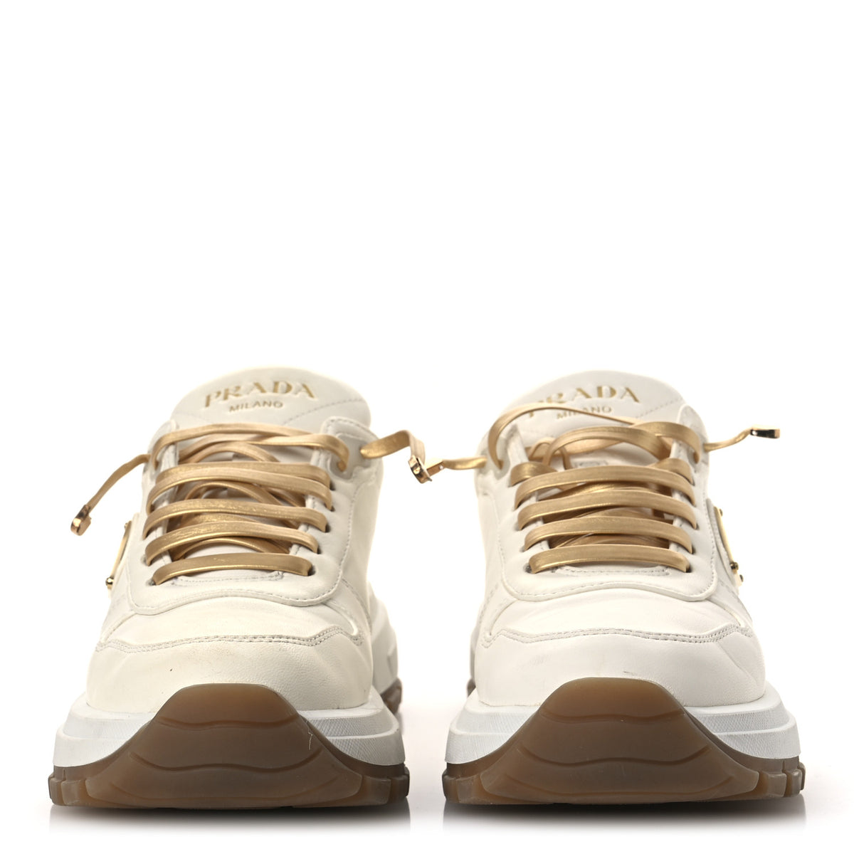Prada Nappa Metal Triangle Logo Womens Prax 01 45mm Sneakers 36.5 Avorio 3 of 15