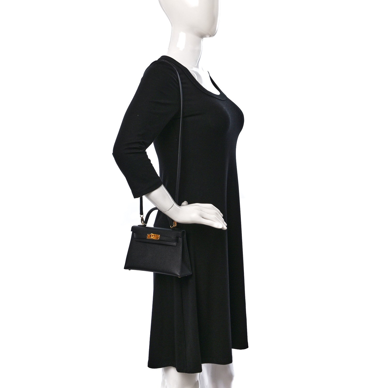 Hermes Epsom Mini Kelly Sellier 20 Black 2 of 10
