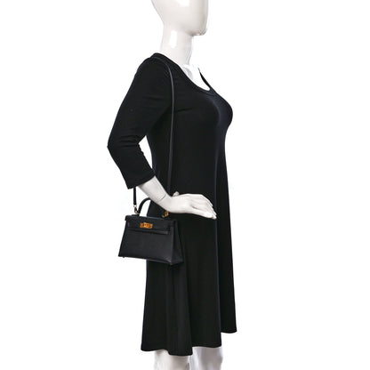 Hermes Epsom Mini Kelly Sellier 20 Black 2 of 10