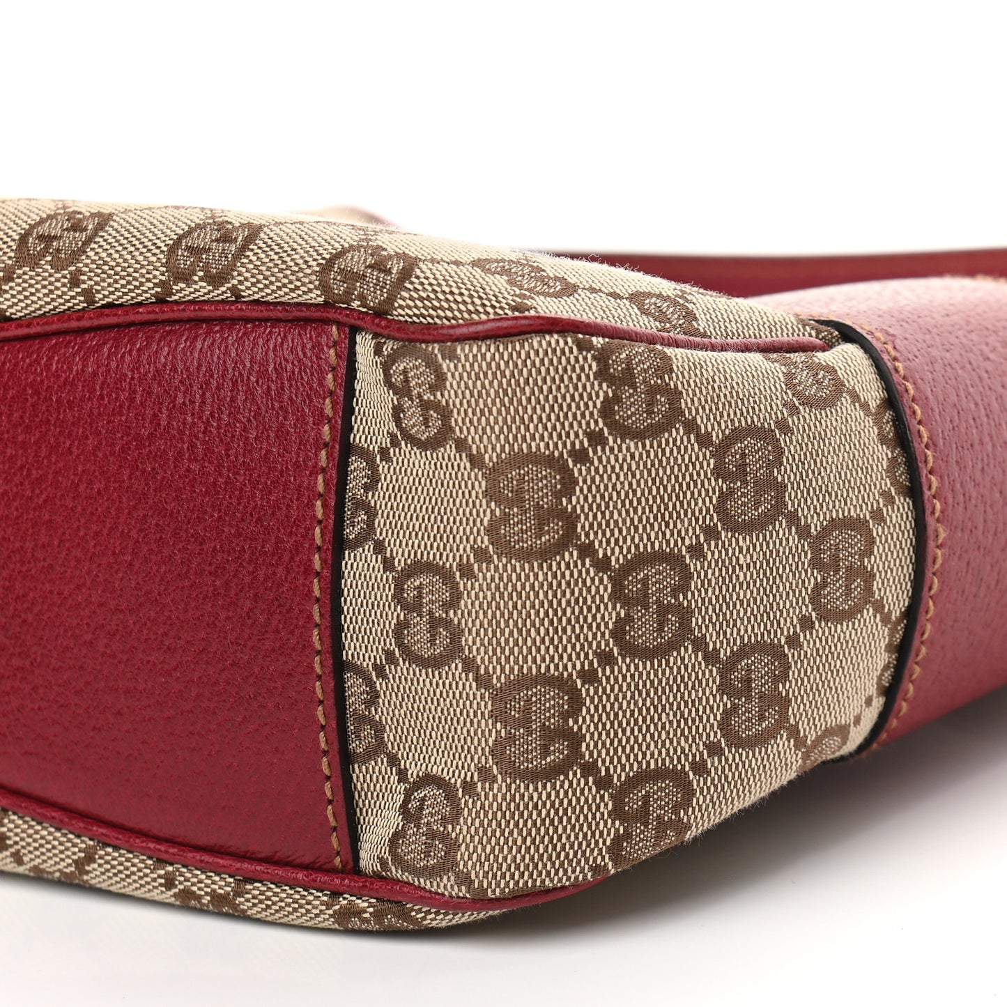 Monogram Calfskin Shoulder Bag Hobo Red