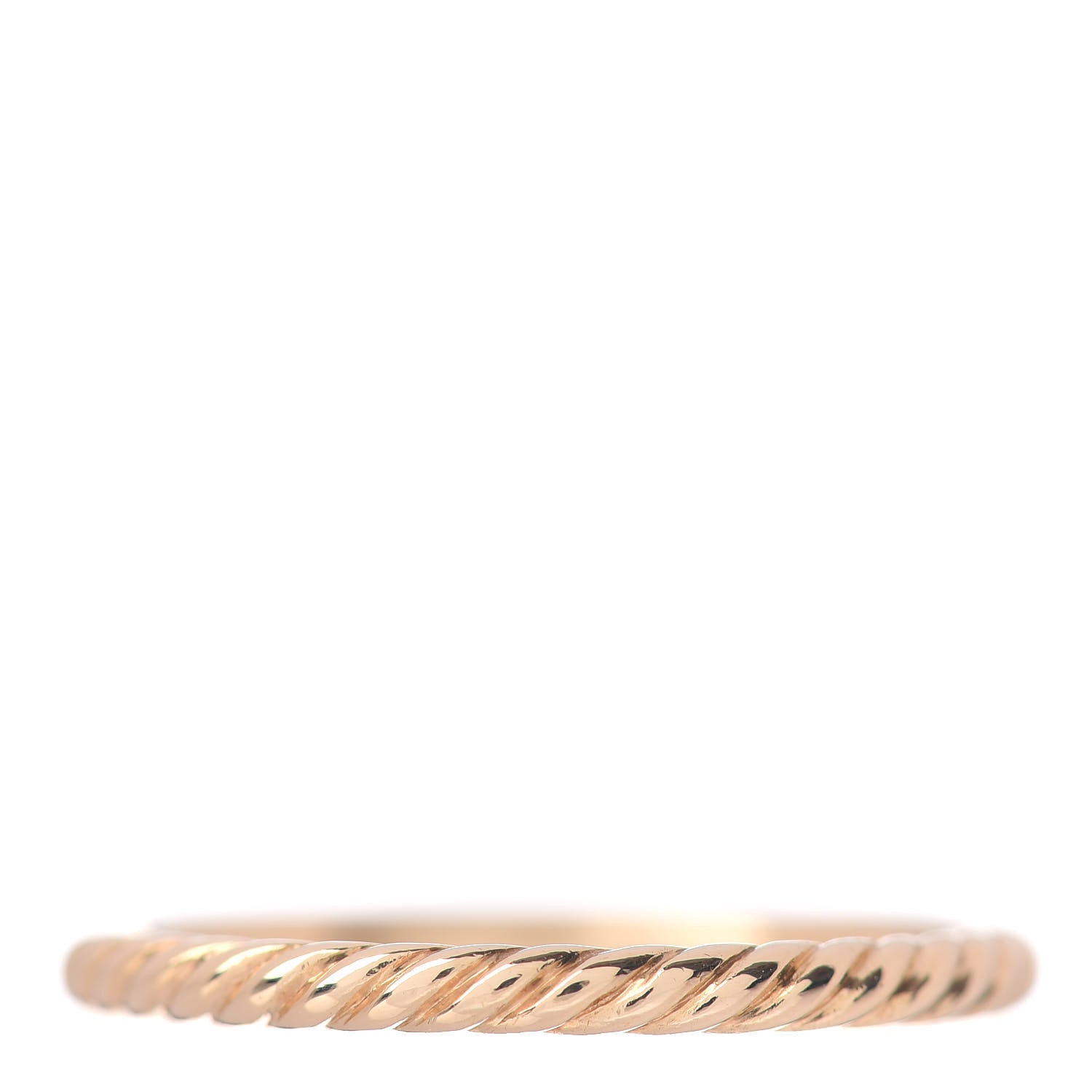 David Yurman 18K Yellow Gold Diamond 2mm Cable Collectibles Band Ring 56 7.5 3 of 4