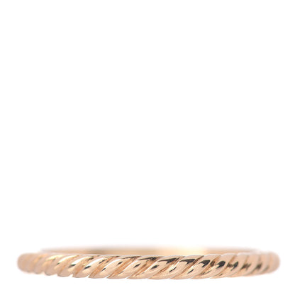David Yurman 18K Yellow Gold Diamond 2mm Cable Collectibles Band Ring 56 7.5 3 of 4