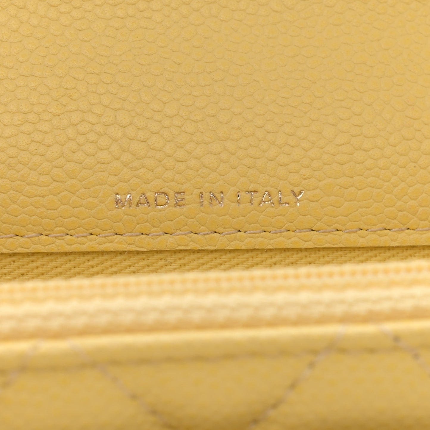 Caviar Quilted Business Affinity Clutch With Chain Flap Yellow