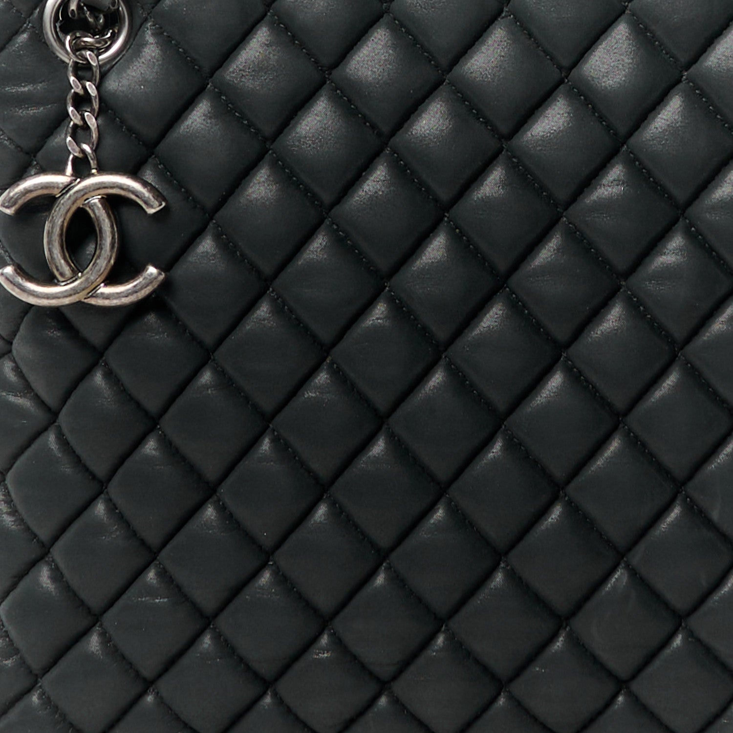 Chanel Lambskin Quilted Medium New Bubble North South Tote Black 9 of 12