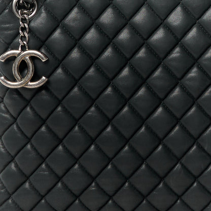 Chanel Lambskin Quilted Medium New Bubble North South Tote Black 9 of 12