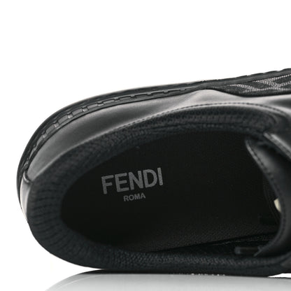 Fendi Fabric Jacquard Vitello Technical Fabric FF Mens Fendi Force Low Top Sneakers 12 Black 7 of 9