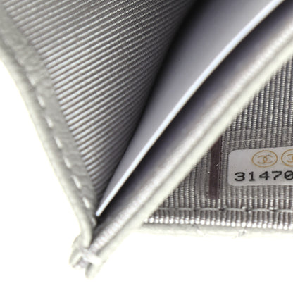 Chanel Caviar Quilted Flap Card Holder Wallet Grey 8 of 11