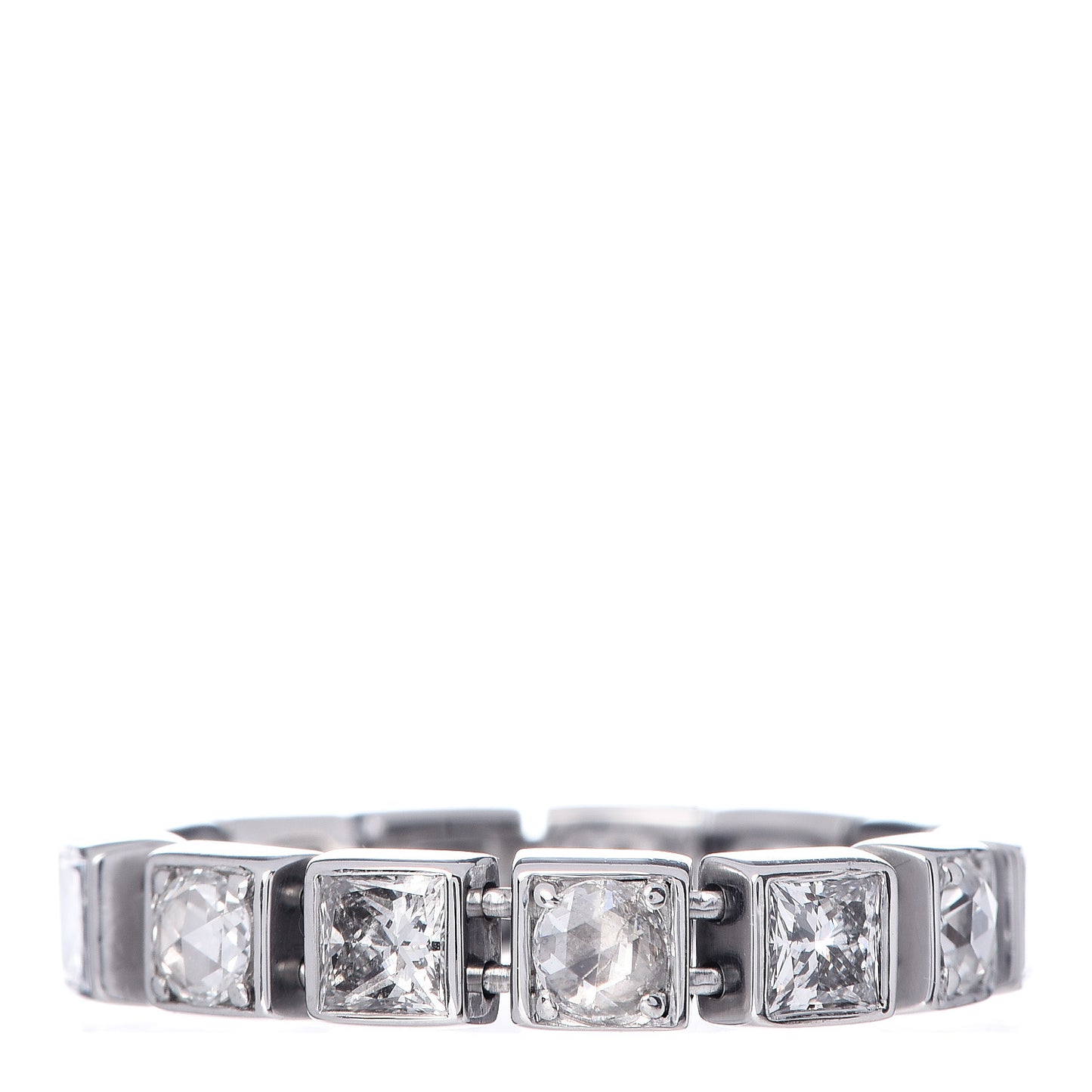 18K White Gold Diamond T Line Band Ring 56 7.75