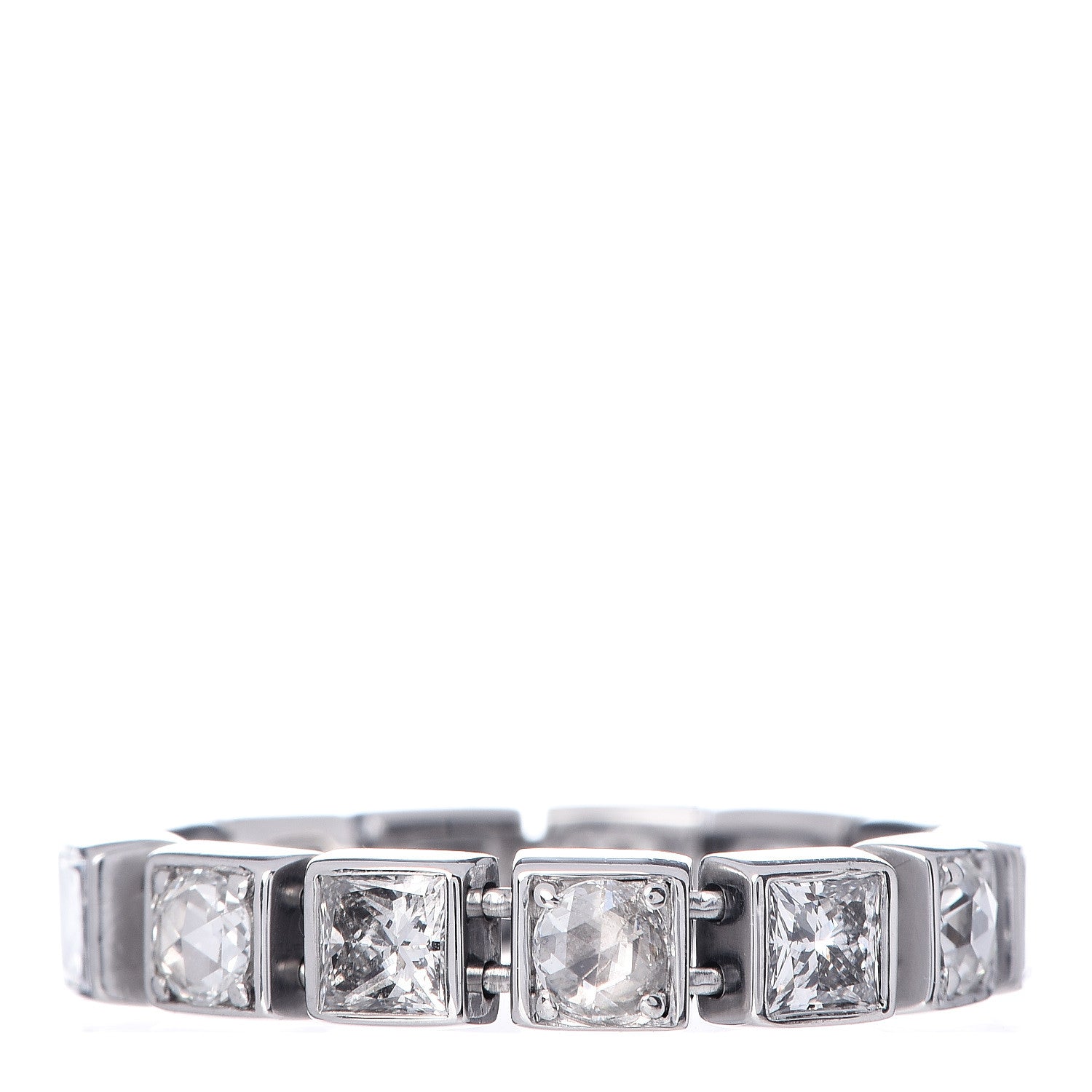 Tiffany 18K White Gold Diamond T Line Band Ring 56 7.75 3 of 5