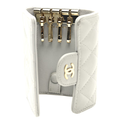 Chanel Lambskin Quilted Classic 4 Key Holder Wallet Grey 5 of 8