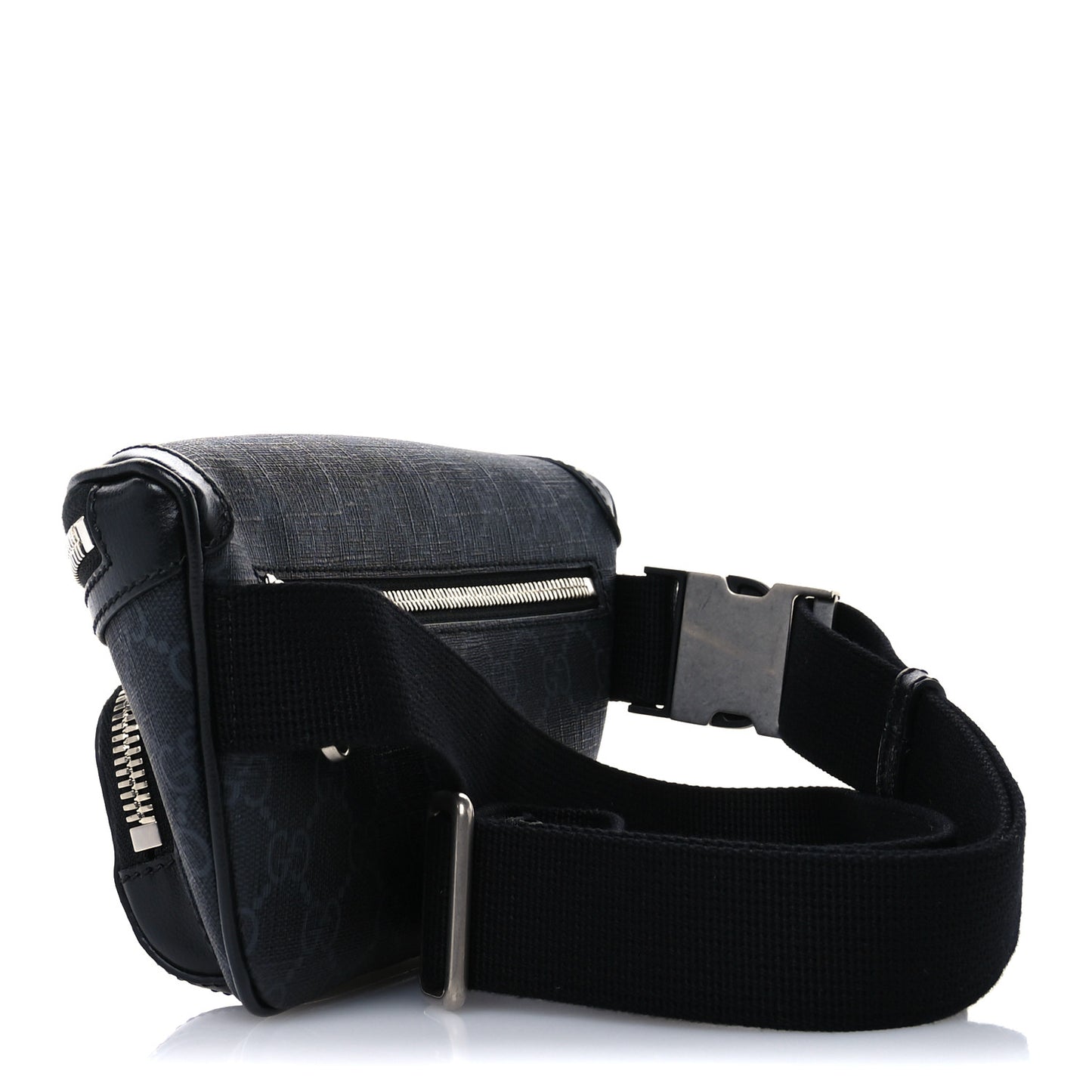 GG Supreme Monogram Textured Calfskin Retro Interlocking G Belt Bag Black