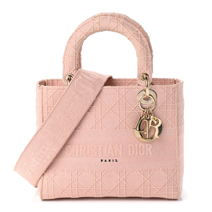 Christian Dior Canvas Embroidered Medium Lady D-Lite Bois De Rose 1 of 21