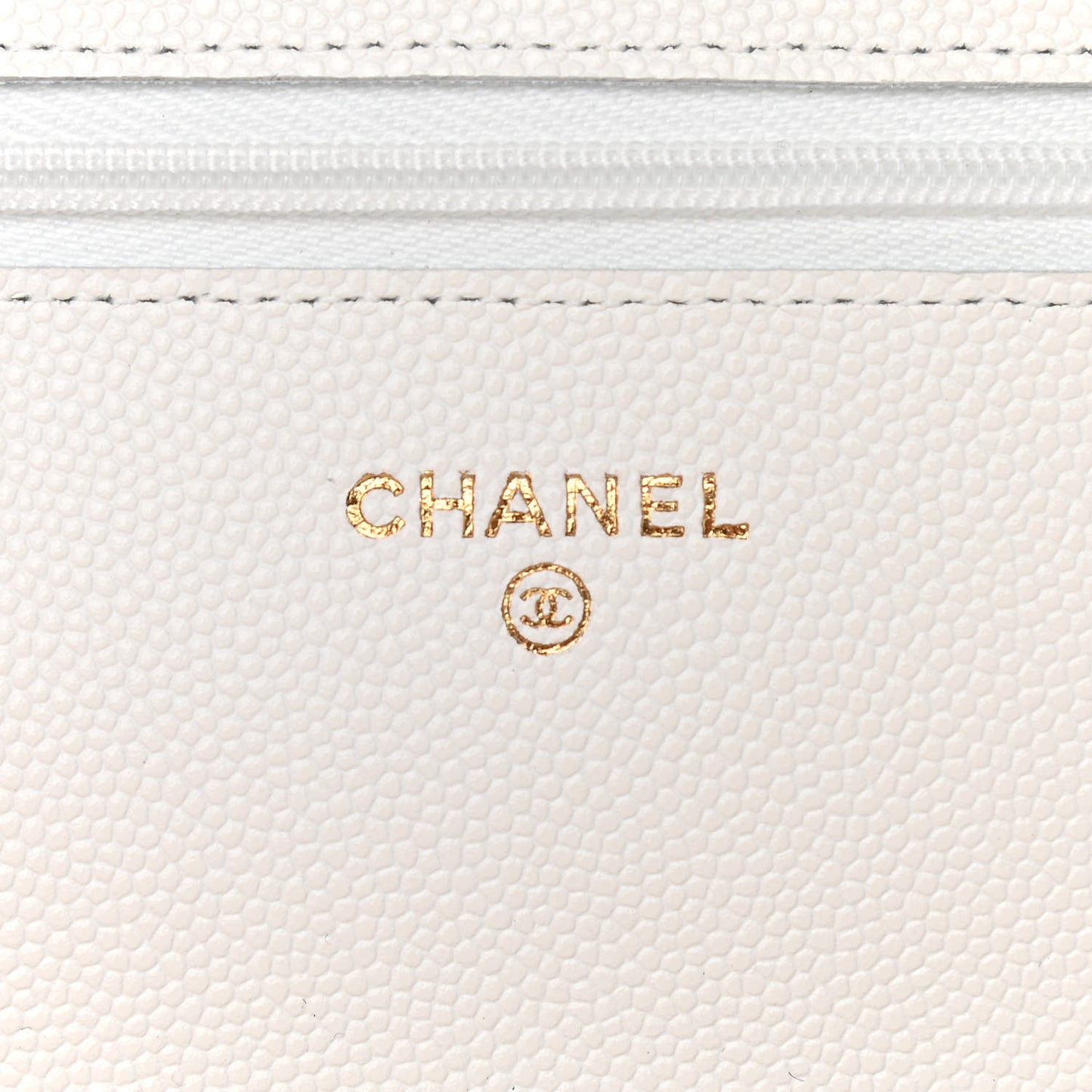 Caviar Quilted Wallet On Chain WOC White