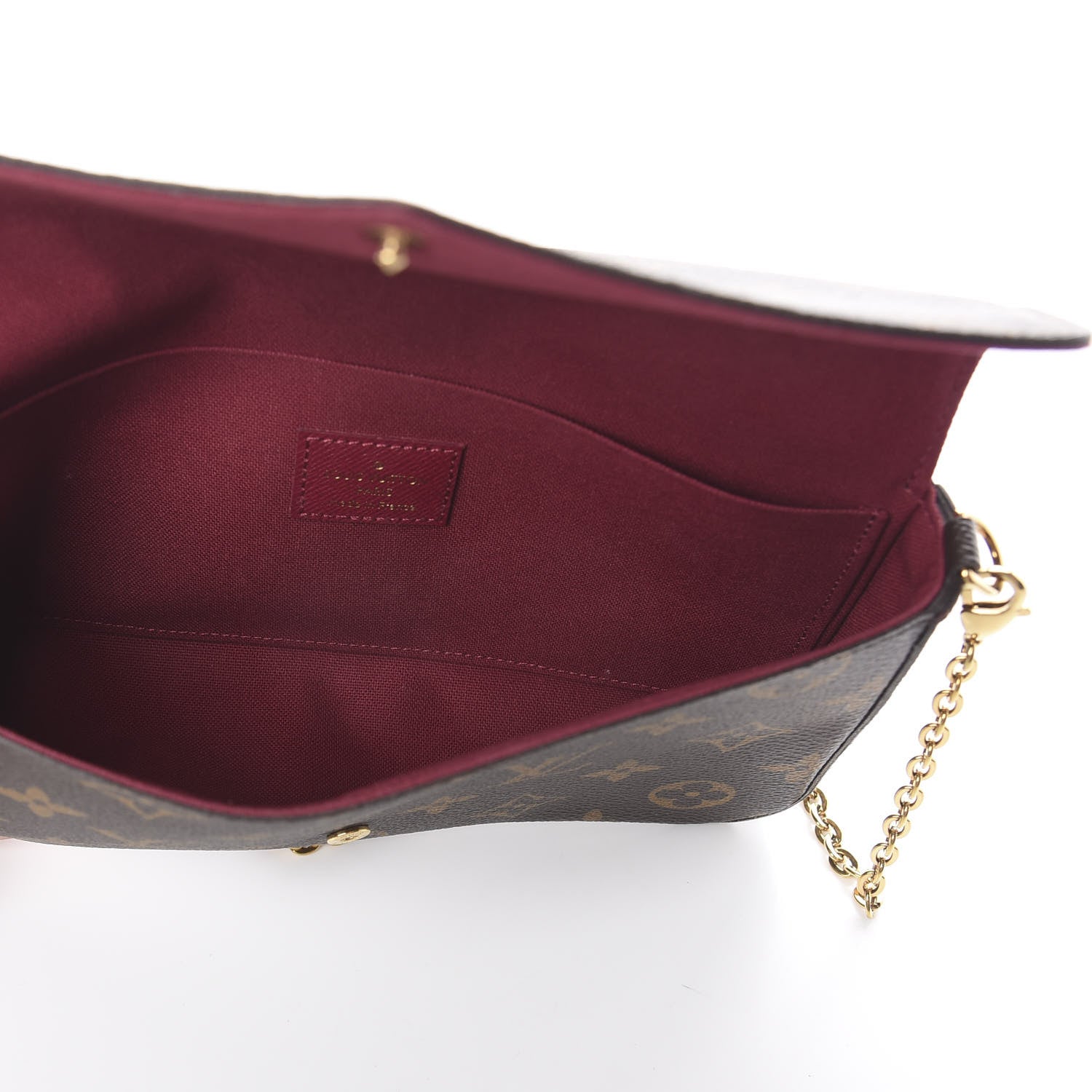Louis Vuitton Monogram Pochette Felicie Chain Wallet Fuchsia 4 of 7