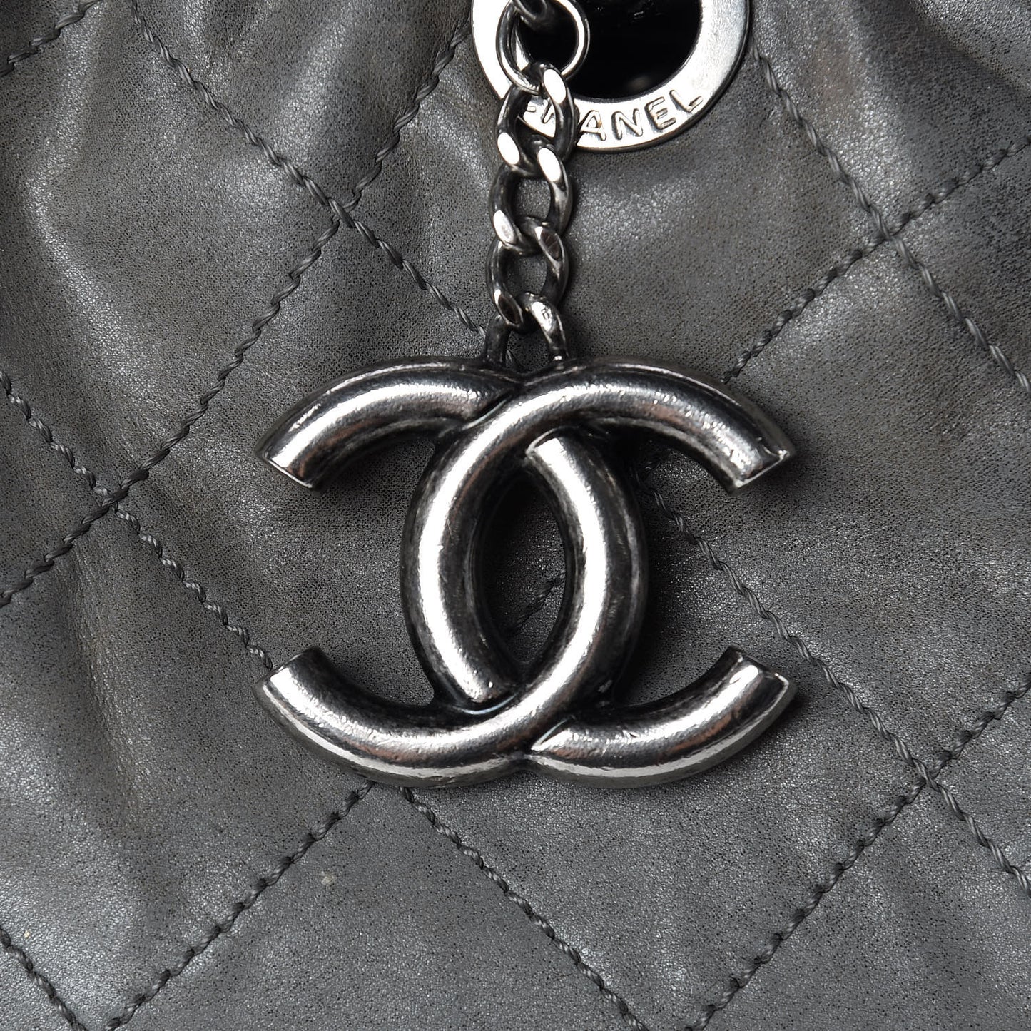 Iridescent Calfskin VIP Shopping Tote Grey