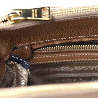 Prada Saffiano Small Galleria Double Zip Tote Caramel 10 of 12