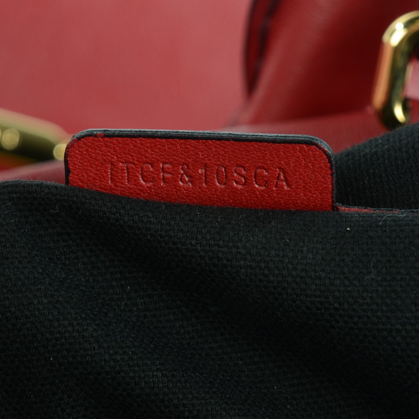 Soft Calfskin House Check Big Crush Tote Military Red