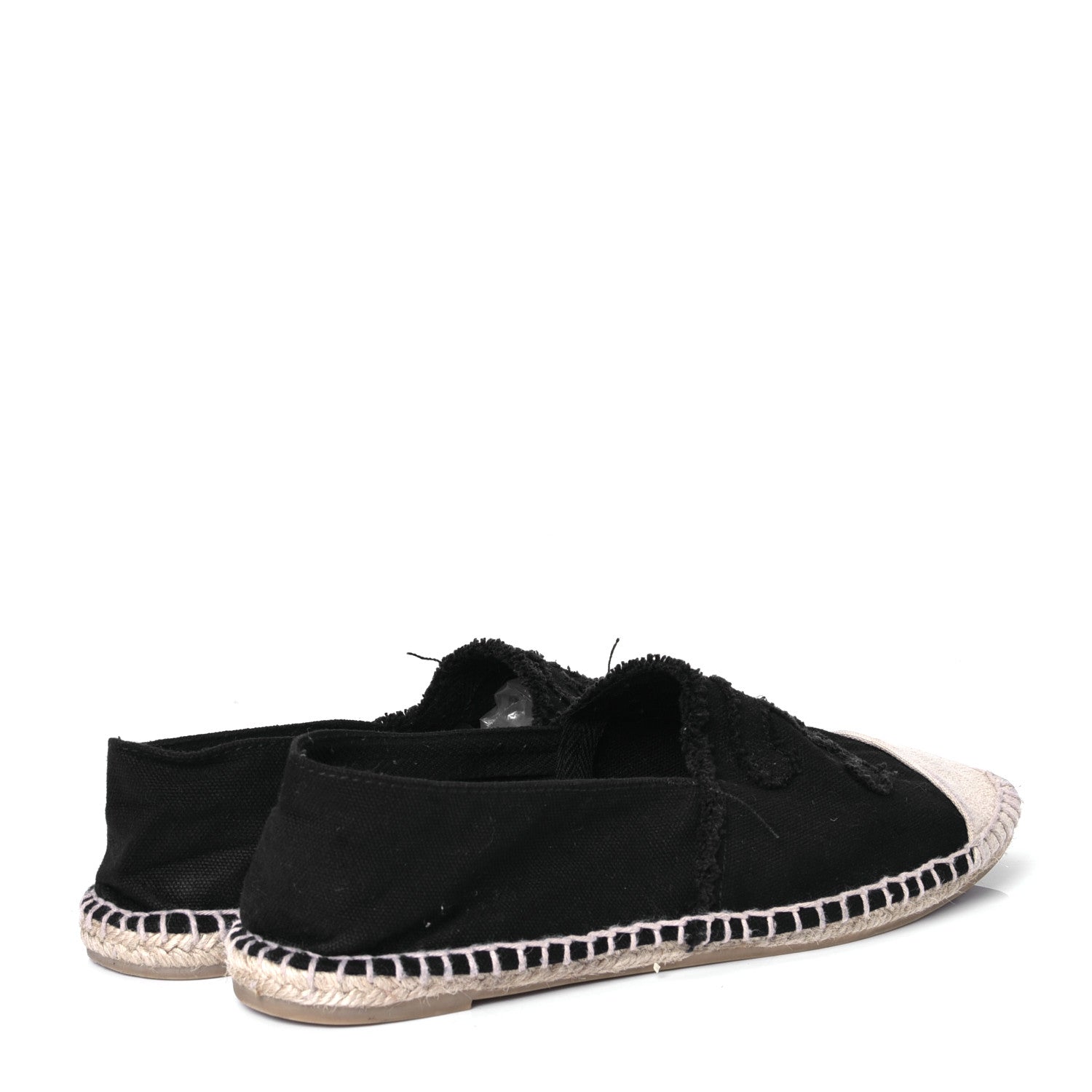 Chanel Linen CC Espadrilles 41 Black White 3 of 4