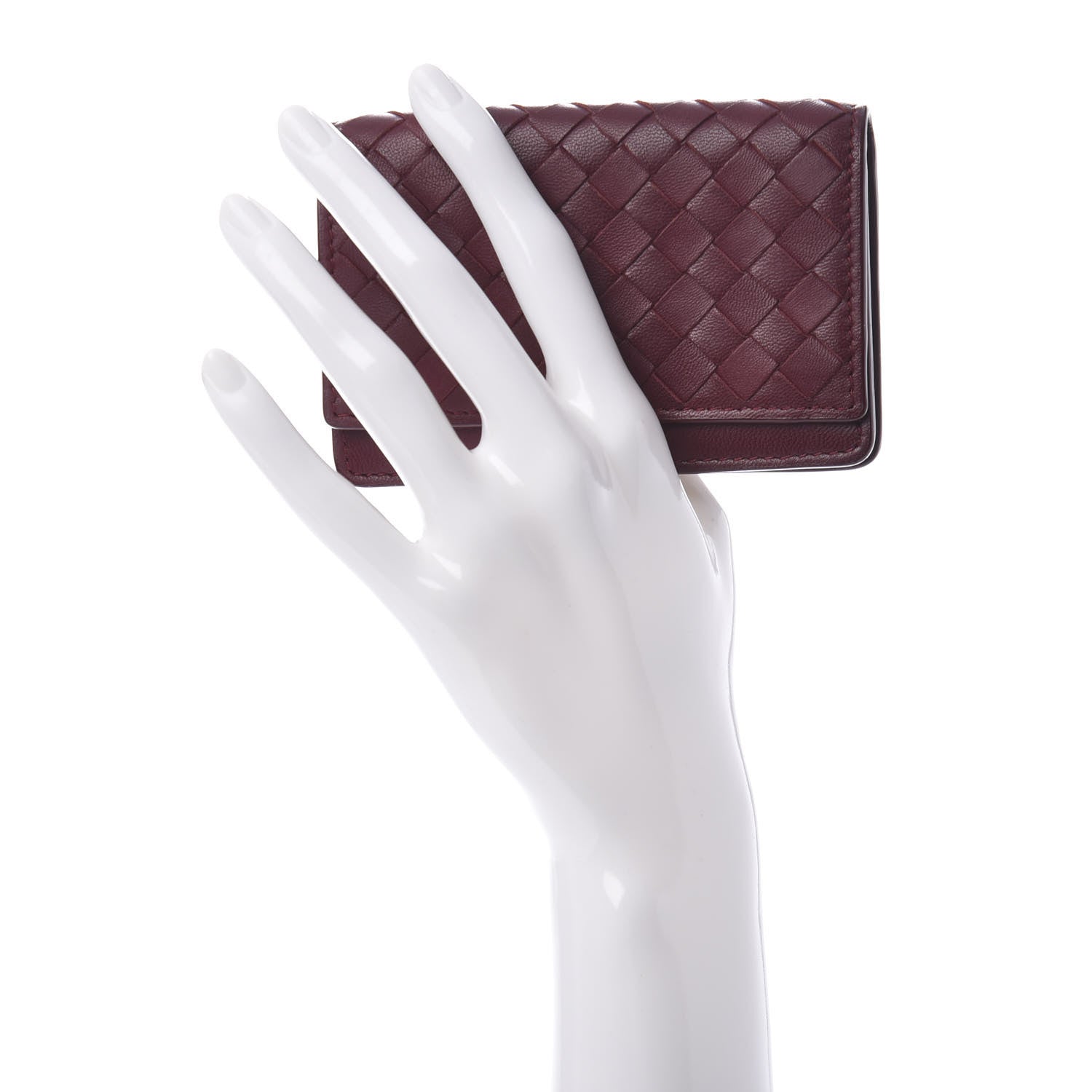 Bottega Veneta Nappa Intrecciato Card Holder Gigolo Red 2 of 11