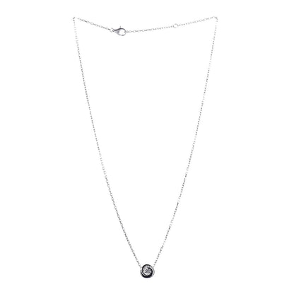 Cartier 18K White Gold Black Ceramic Diamond Trinity Pendant Necklace 3 of 7
