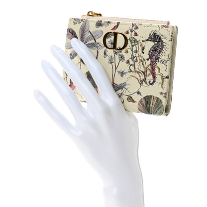 Christian Dior Calfskin Cabinet De Curiosites Print Caro XS Wallet White Multicolor 2 of 9