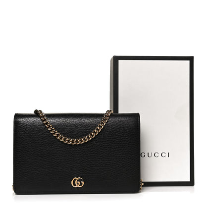 Gucci Calfskin Mini GG Marmont Chain Wallet Black 12 of 12