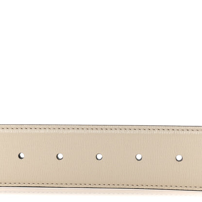 Gucci Azalea Calfskin Enamel Monochrome Double G 40mm Belt 75 30 Mystic White 3 of 6