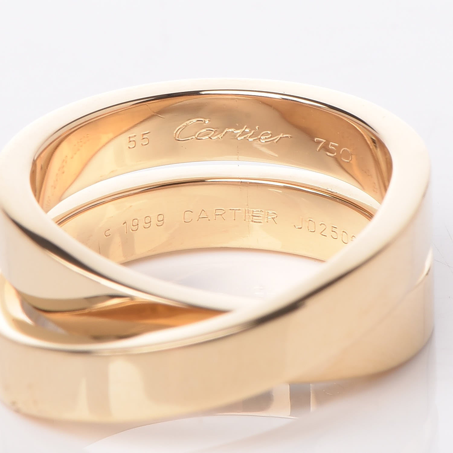 Cartier 18K Yellow Gold 9mm Paris Nouvelle Vague Ring 55 7.25 4 of 4