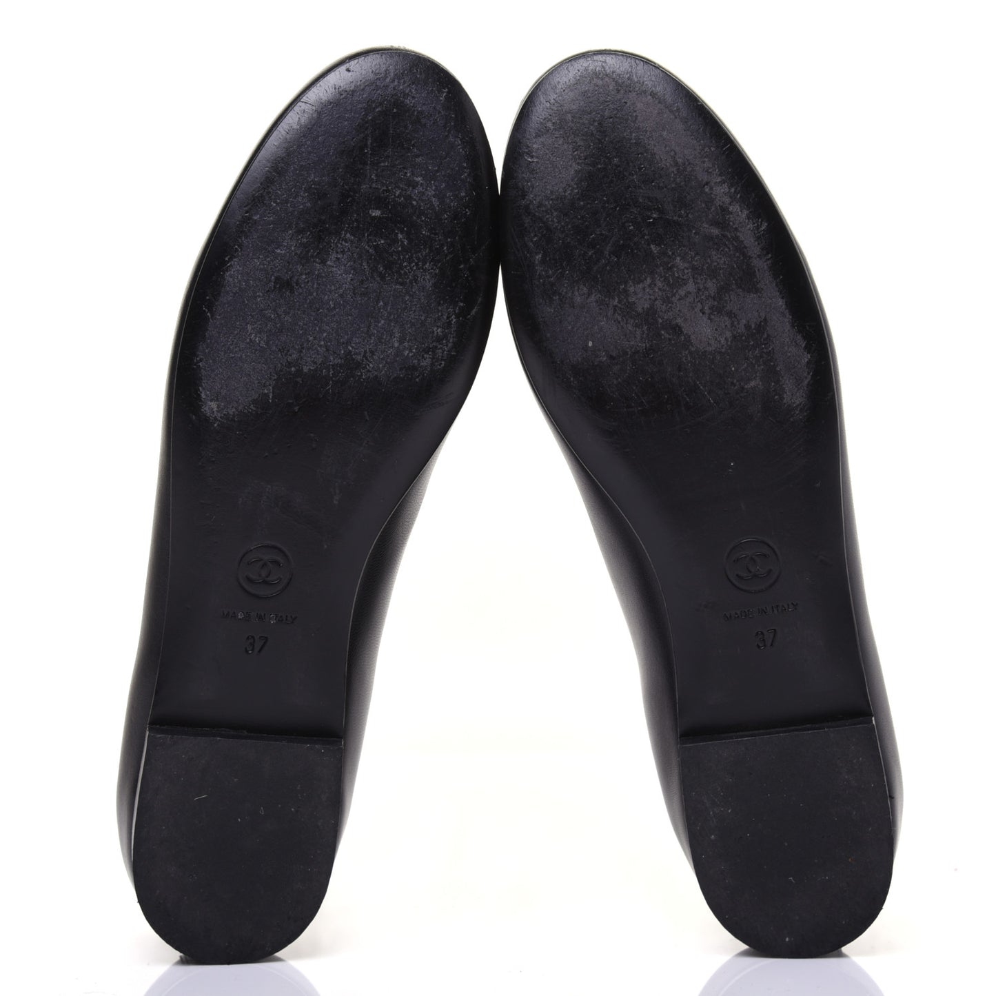 Enamel Pearl Crystal Lambskin Womens CC Mocassin Loafers 37 Black