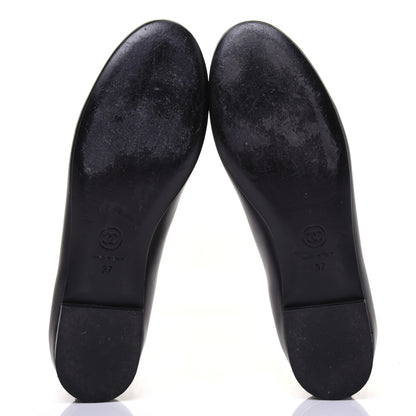 Chanel Enamel Pearl Crystal Lambskin Womens CC Mocassin Loafers 37 Black 5 of 11