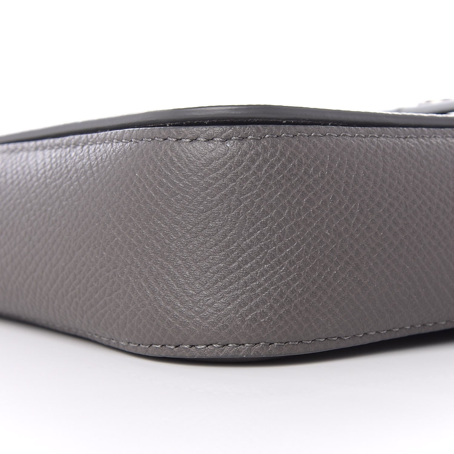 Celine Grained Calfskin Strap Clutch Grey Blue 7 of 10