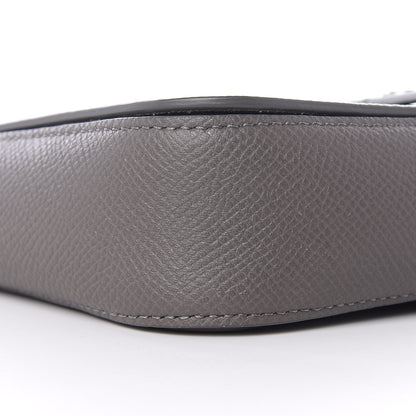 Celine Grained Calfskin Strap Clutch Grey Blue 7 of 10