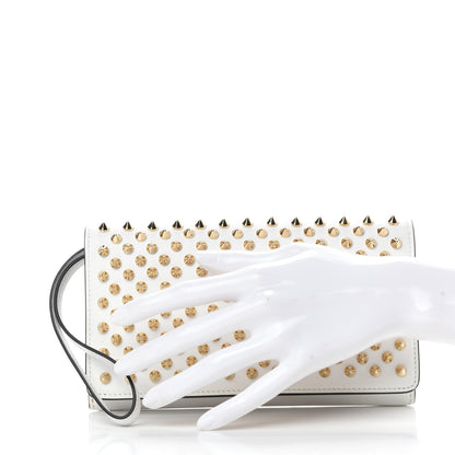 Christian Louboutin Calfskin Spikes Boudoir Wristlet White 2 of 7
