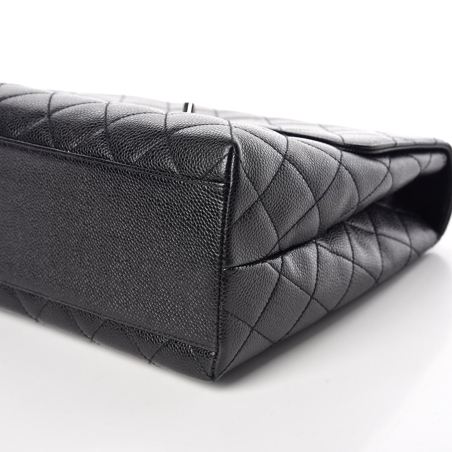 Caviar Quilted Jumbo Kelly Flap Black