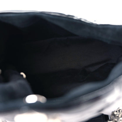 Saint Laurent Patent Lambskin Quilted Medium Loulou Puffer Monogram Chain Satchel Black 6 of 9