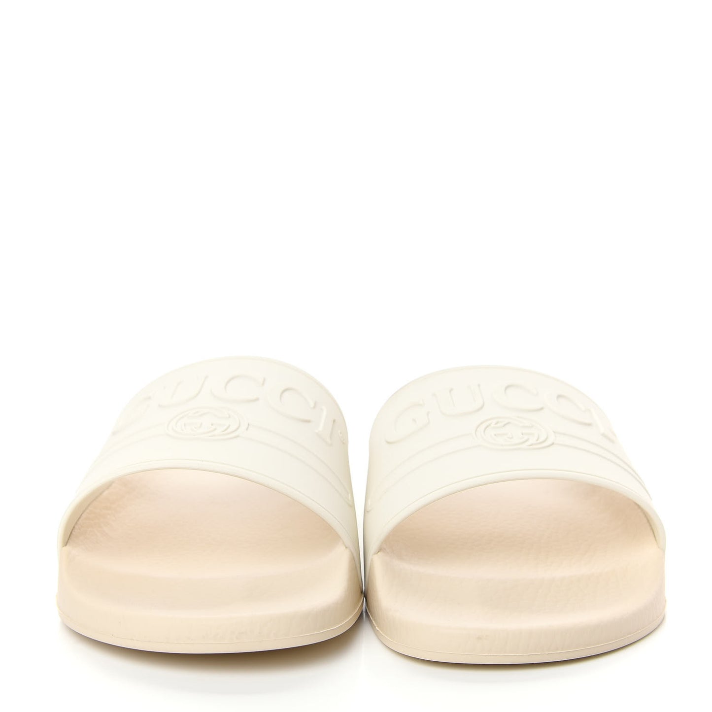 Rubber Logo Stamped Mens Slide Sandals 11 White