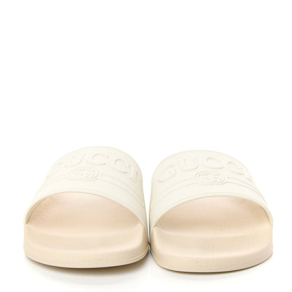 Gucci Rubber Logo Stamped Mens Slide Sandals 11 White 2 of 11