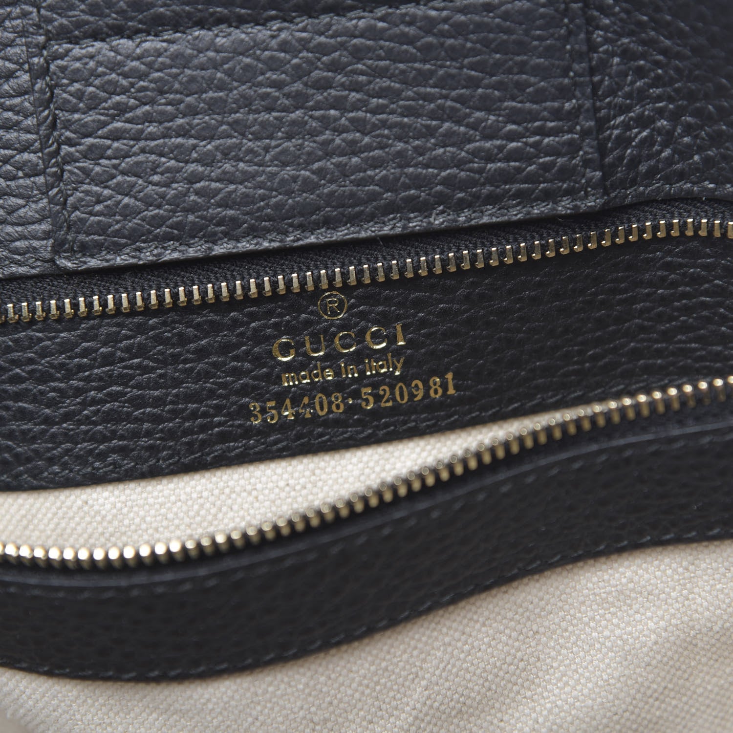 Gucci Pebbled Calfskin Small Swing Tote Black 6 of 13