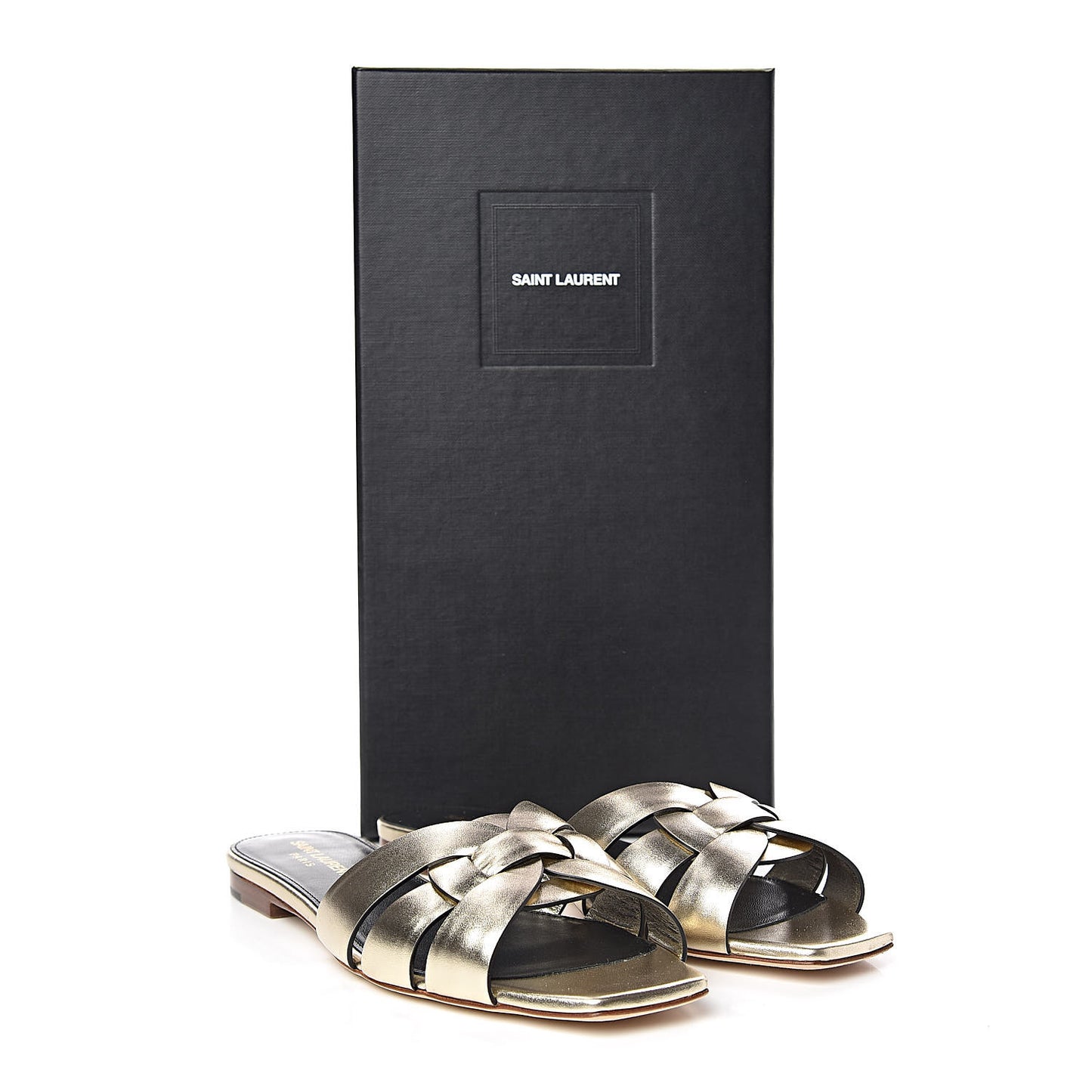Calfskin Tribute 05 Slide Sandals 37.5 Gold