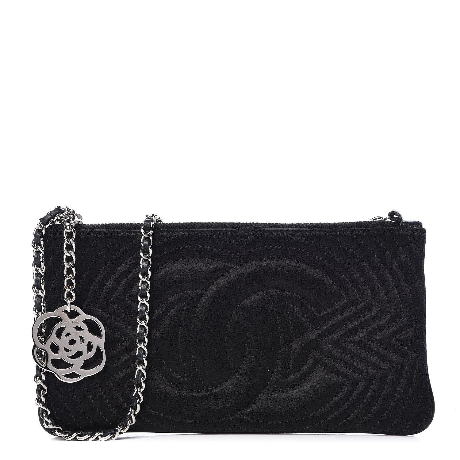 Chanel Satin CC Evening Bag Black 1 of 8